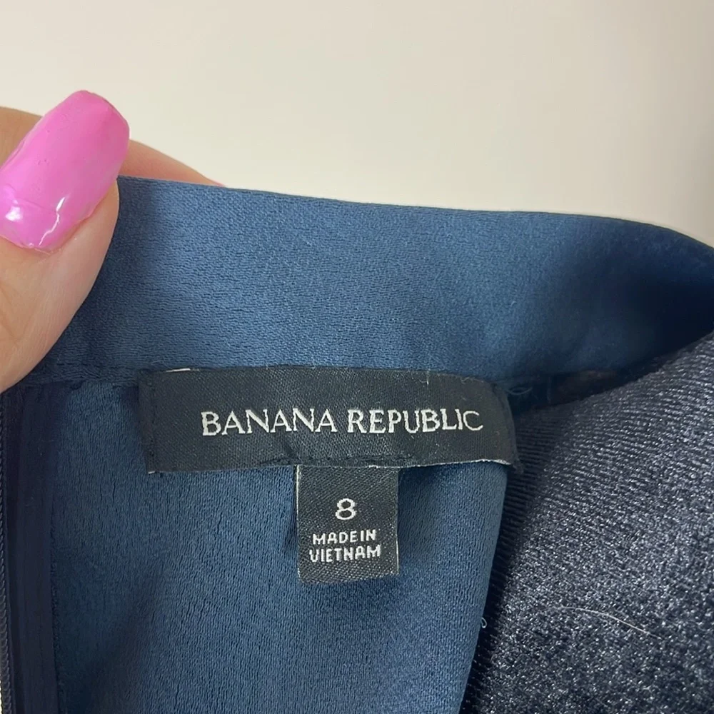 Banana Republic Navy Blue TIE-NECK TUXEDO JUMPSUIT - Picture 8 of 8